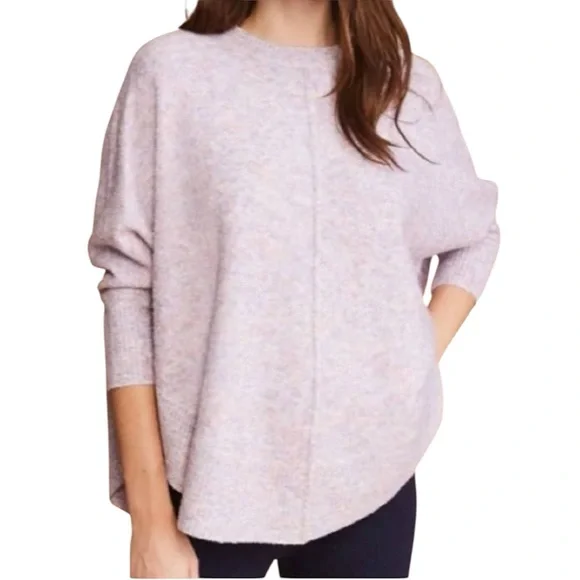 Lou & Gray for Loft Marled Poncho Sweater in purple frost heather, Large - Picture 10 of 10